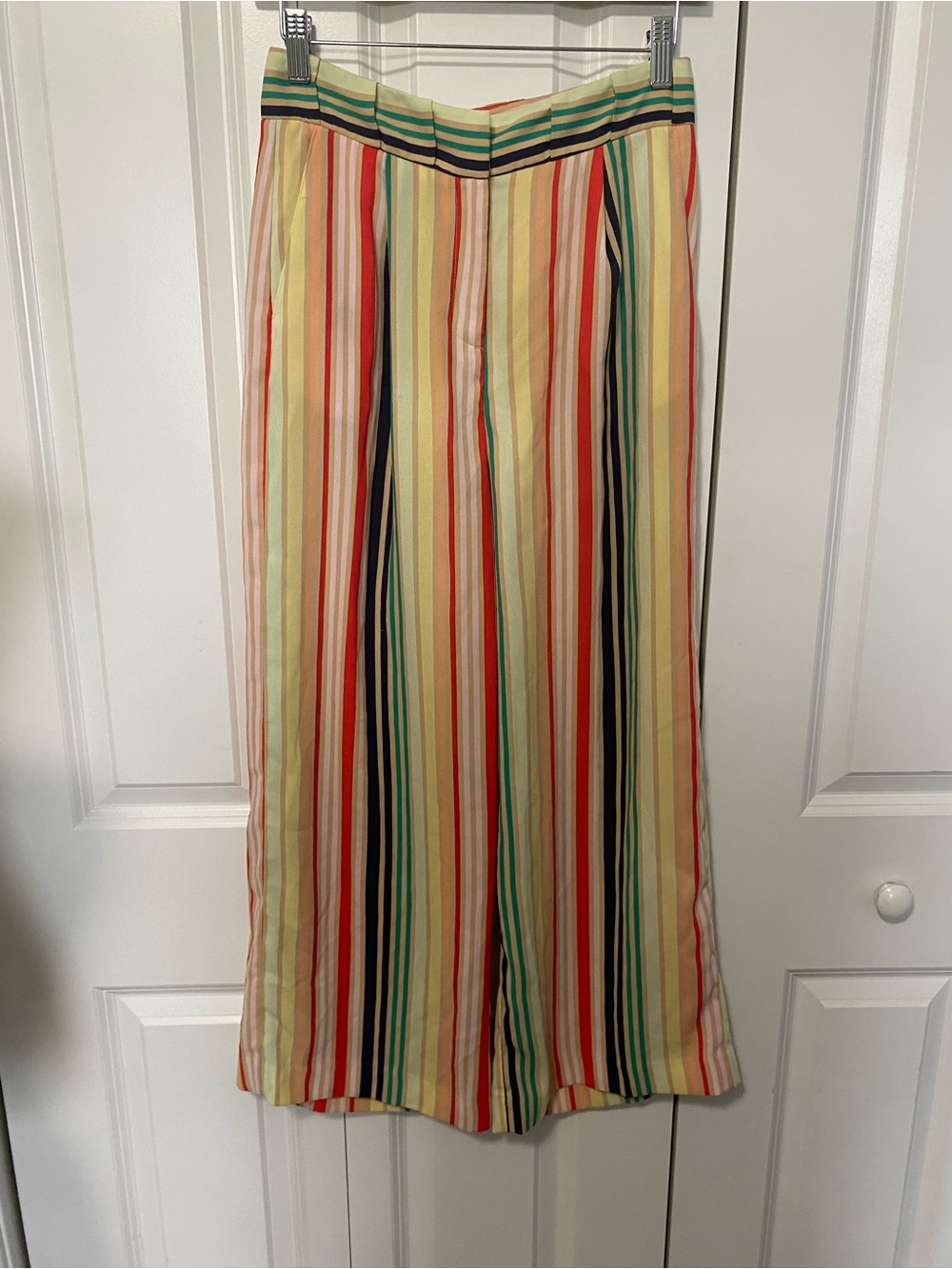 Halogen x Atlantic-Pacific Yellow Multi-Stripe Wide Leg Pants